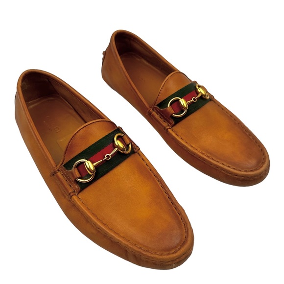 GUCCI Damo Horsebit Leather Driving Loafers - Picture 5 of 12